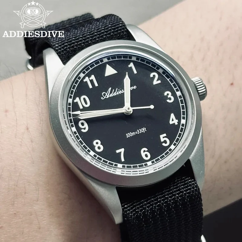 

ADDIESDIVE 36mm Men's Sport Watch Outdoor Sports Men's Watch with Nylon Strap 10Bar Waterproof Luminous Quartz Watches