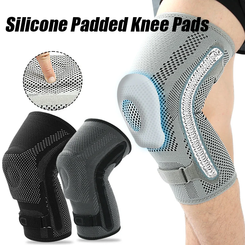 

1 Pc Elastic Stretch Not Easy To Deform With Knee Brace Silicone Anti-Slip Band Adjustable Anti Sliding Knee Pads