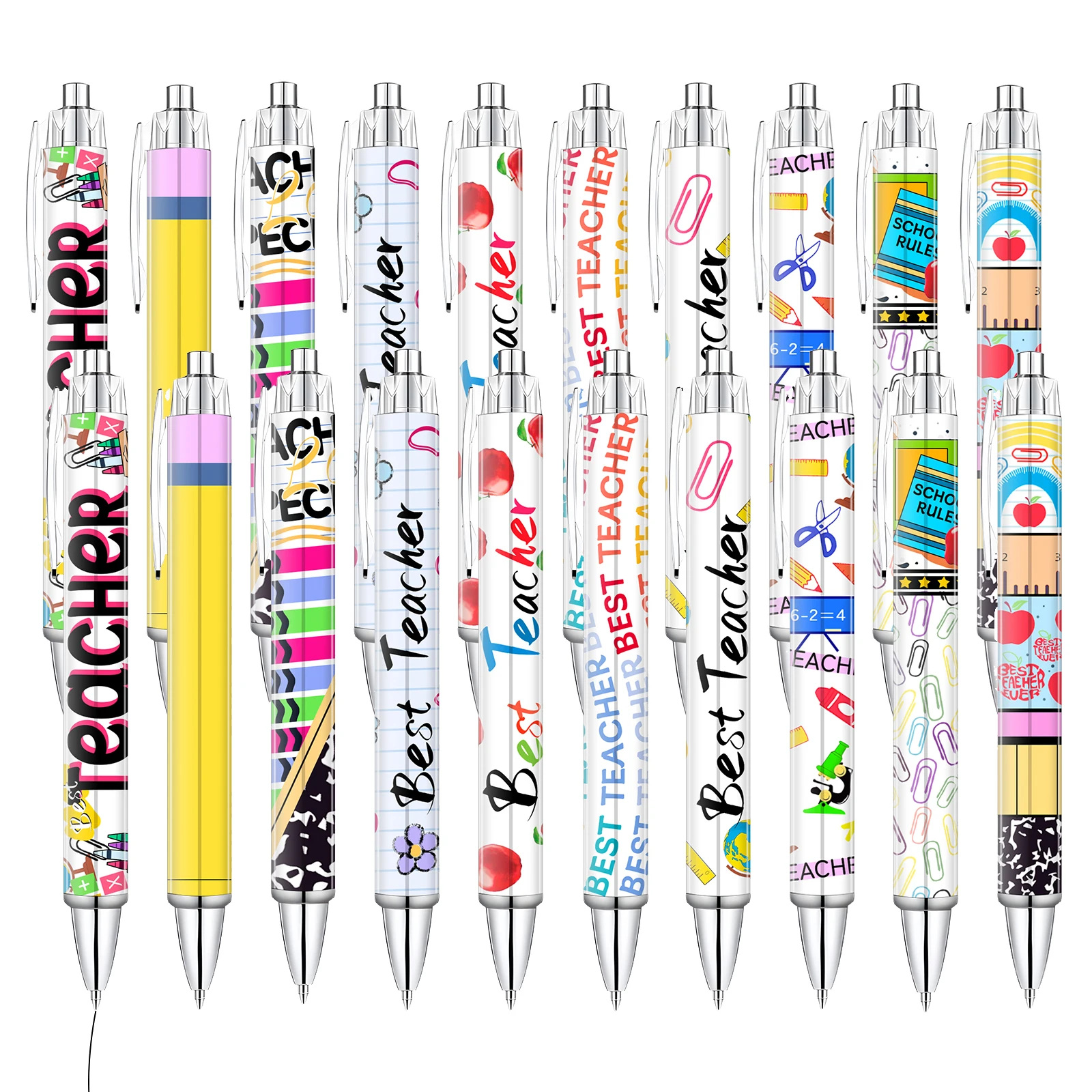 10/20/30 stks Creatieve Leraar Thema Pennen, Intrekbare, Gepersonaliseerde Creatieve, Leraar Inkt Pennen, Leraar Waardering Gift
