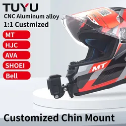 Motorcycle Helmet Aluminum Customized Helmet Chin Mount For Spanish MT HJC AVA  SHOEI Bell for GoPro Insta360 Accessories