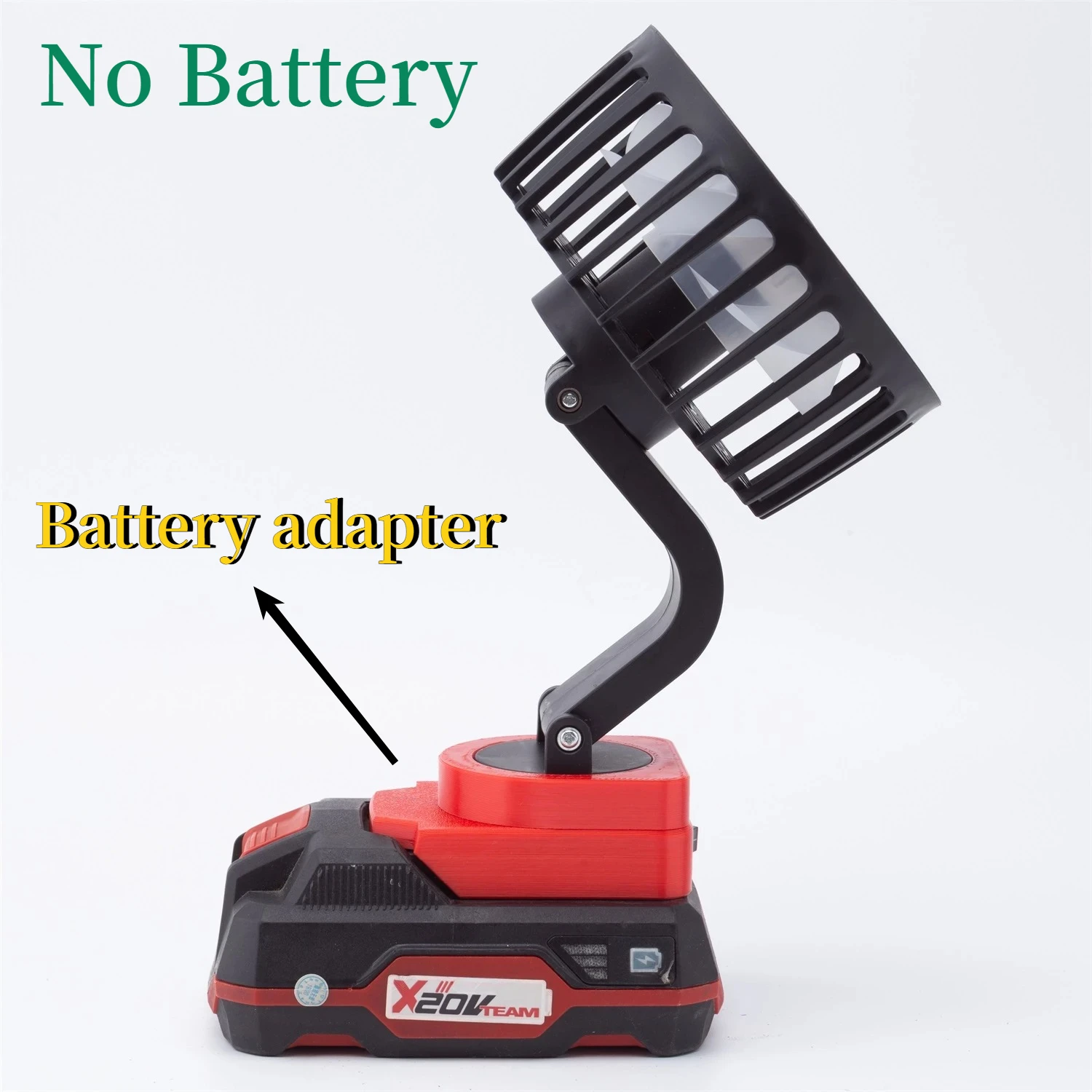 Für Lidl Parkside X20V Li-Ion Akku-Adapter Tragbarer Werkstatt-Ventilator für Baustelle, Camping, Angeln, Kabelloser Lüfter (OHNE Akku)