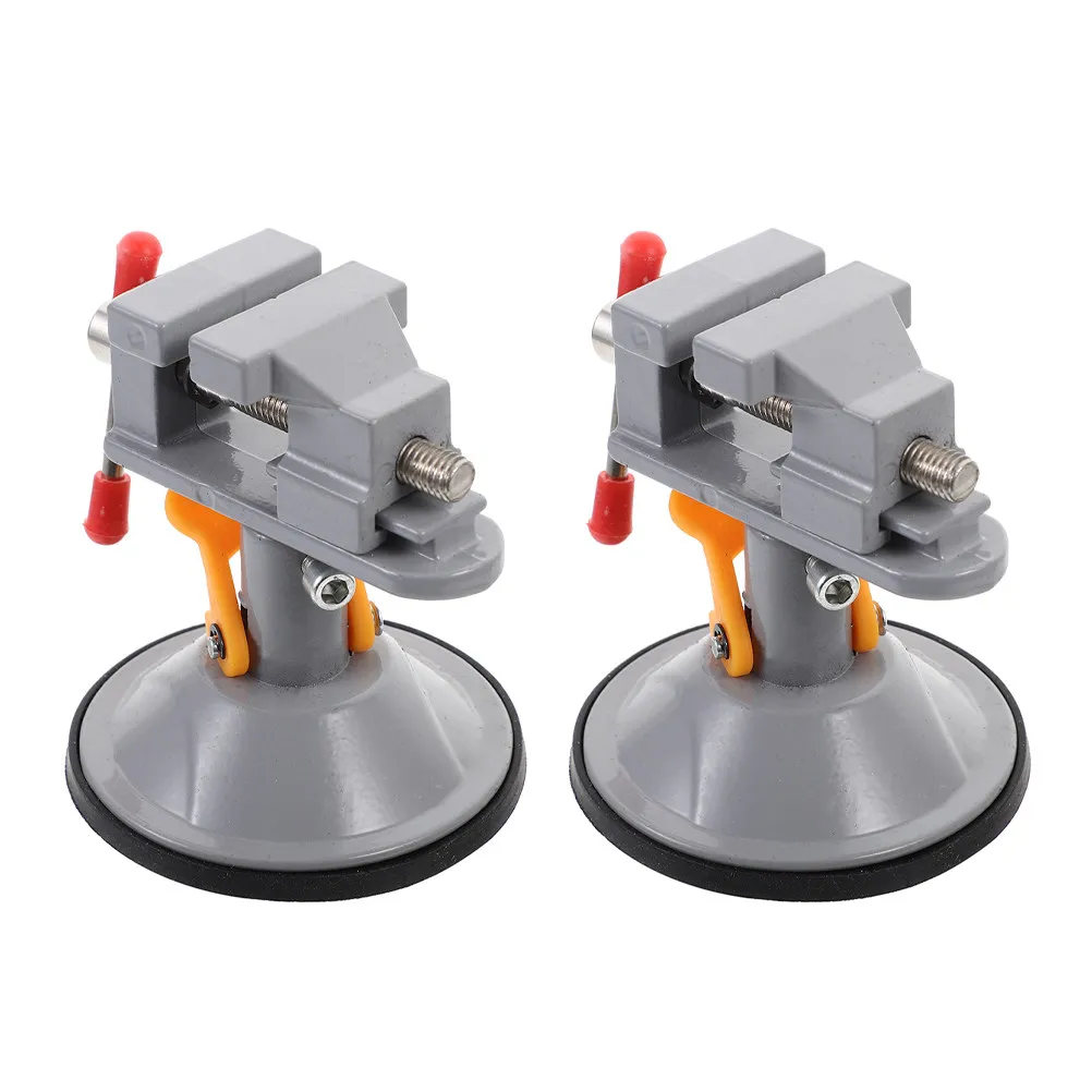 2Pcs Universal Mini Table Vise with Swivel Rotating Suction Cup – Portable Heavy-Duty Worktop Clamp for Woodworking, Jewelry