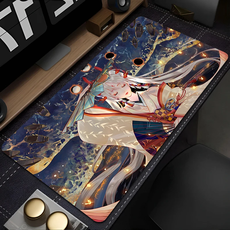 Alas Mouse Game besar, tikar alas meja Keyboard komputer Anti slip karet pemutar permainan PC karpet Onmyoji Mousepad XXL XXXL