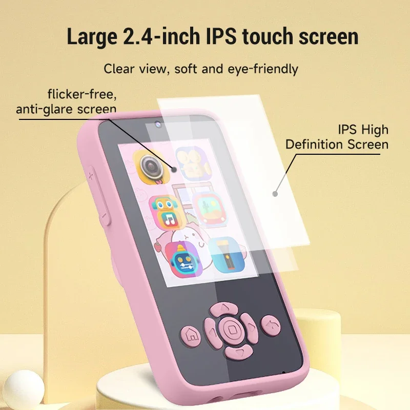 Crianças câmera de smartphone brinquedos câmera dos desenhos animados com leitor de música embutido e jogos crianças fotógrafo quebra-cabeça câmera inteligente brinquedos