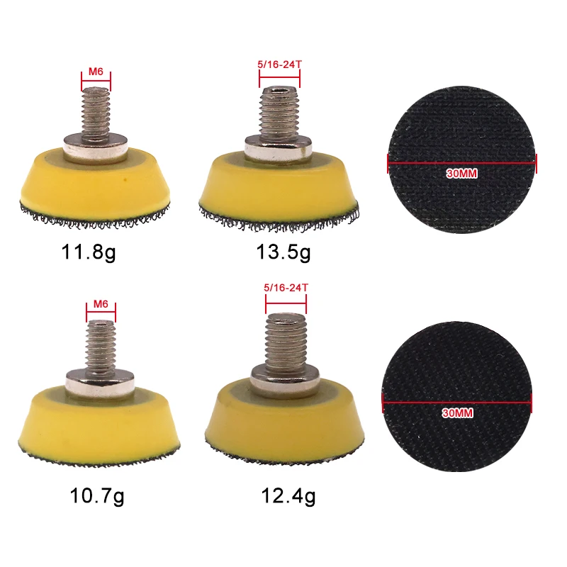 Hook and Loop Sanding Backing Pad 1/1.2/1.5 Inch 1Pcs M6 or 5/16-24T Thread Sanding Disc Holder for Dremel Rotary Tool Polishing