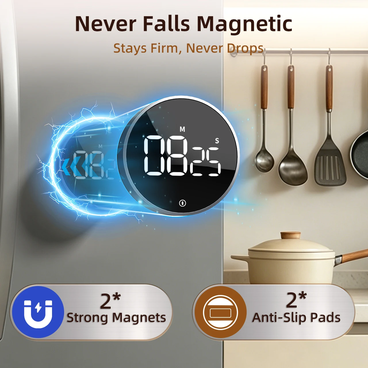 NOKLEAD Magnetic Kitchen Timer Digital Timer Manual Countdown Rotary Timer Mechanical Cooking Timer Cooking Shower Stopwatch