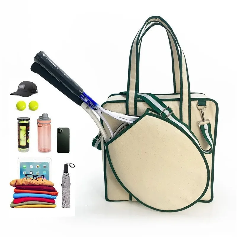 Large Capacity Canvas Multifunctional Storage for A Complete Set of Portable Badminton Rackets and Tennis Balls