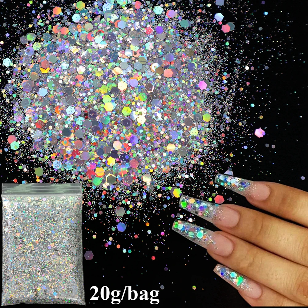 140 cor misturada tamanho alto espumante poliéster pet chunky cosméticos iridescente mix hexágono prego glitter holográfico flocos lantejoulas