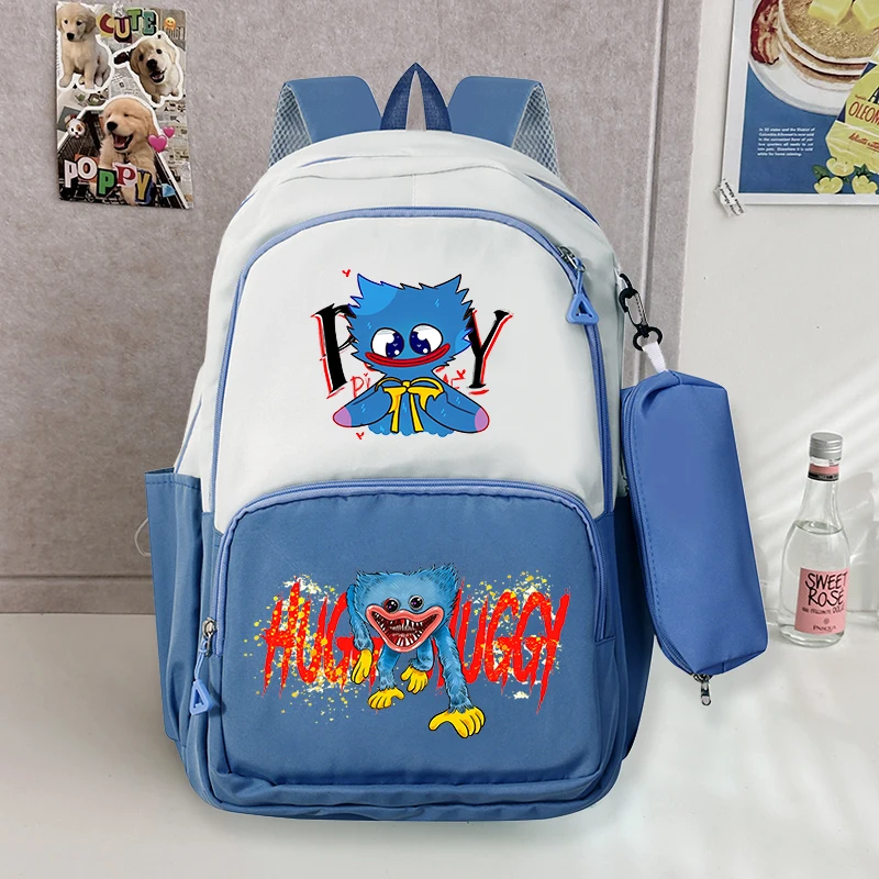 Sacs à dos Poppy's Playtime avec trousse à crayons, ensemble de sacs d'école Huggy Wuggy, sac à dos d'école dessin animé, sac à dos de grande capacité