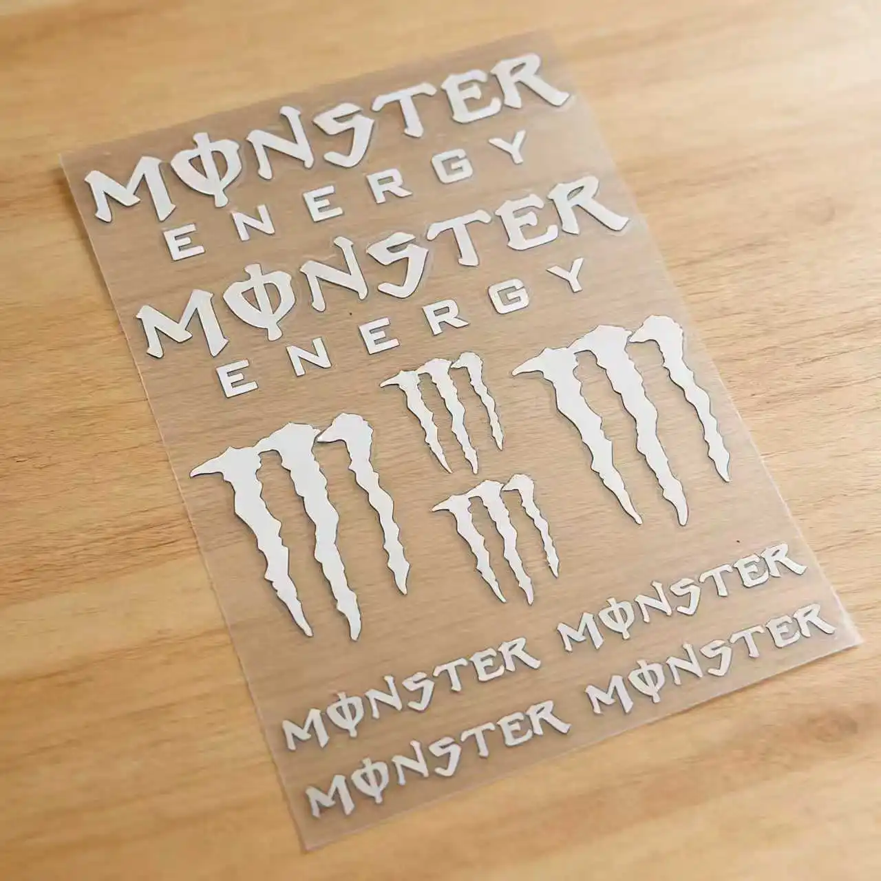 

Reflective Monster Energy Logo Motorcycle Sticker Tank Helmet Decal Silver Kit for YAMAHA HONDA Suzuki