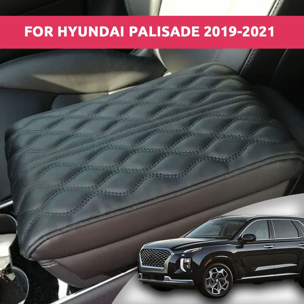 

For Hyundai Palisade 2019-2021 Car Armrest Box Heightening Pad Non-Slip Wear-Resistant Leather Heightening Elbow Support Cover