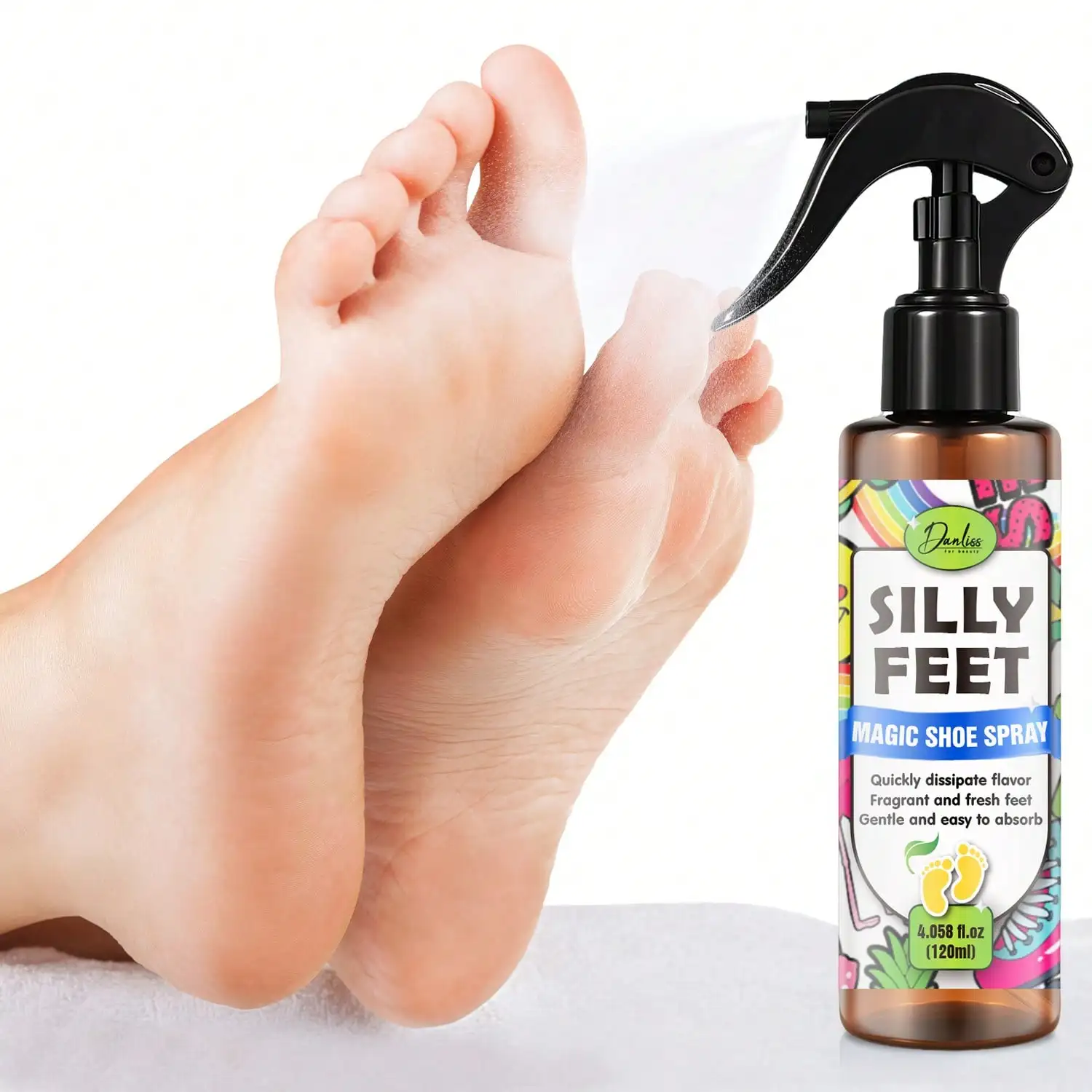 Spray desodorante para pies y zapatos de acción rápida, neutraliza al instante los olores con aceites naturales para mantenerse se siente fresco y seguro