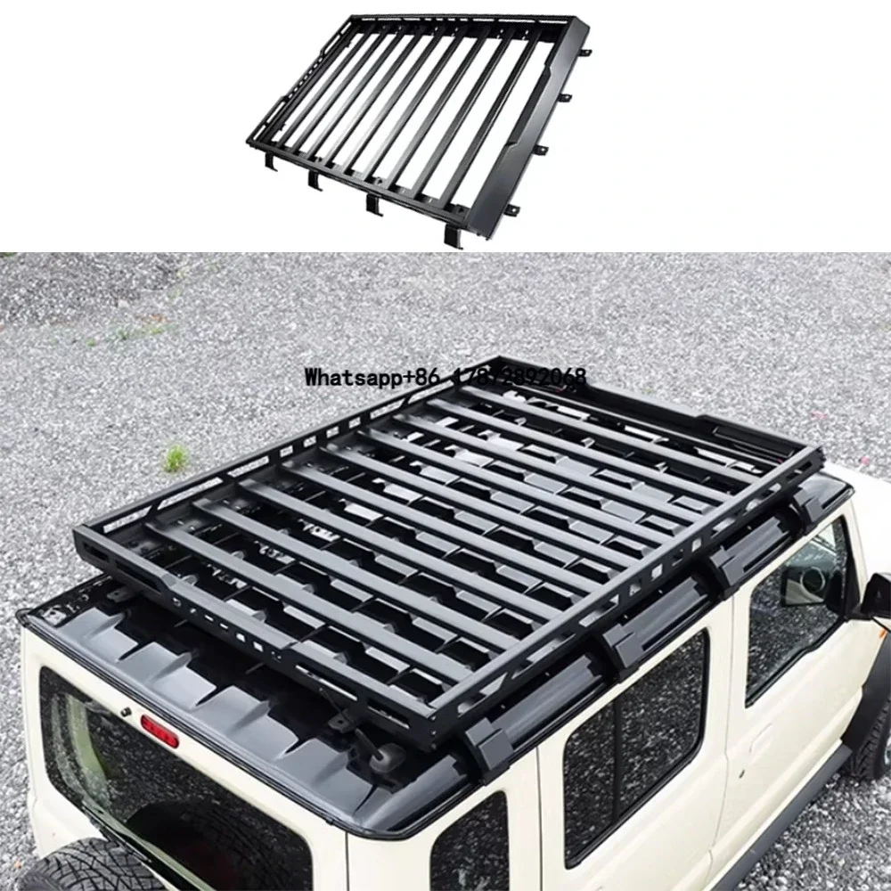 

JMN146 Black Roof Cargo Basket Rack for Jimny 2023-2026 JB74 5 Door Aluminum Alloy Carbon Steel