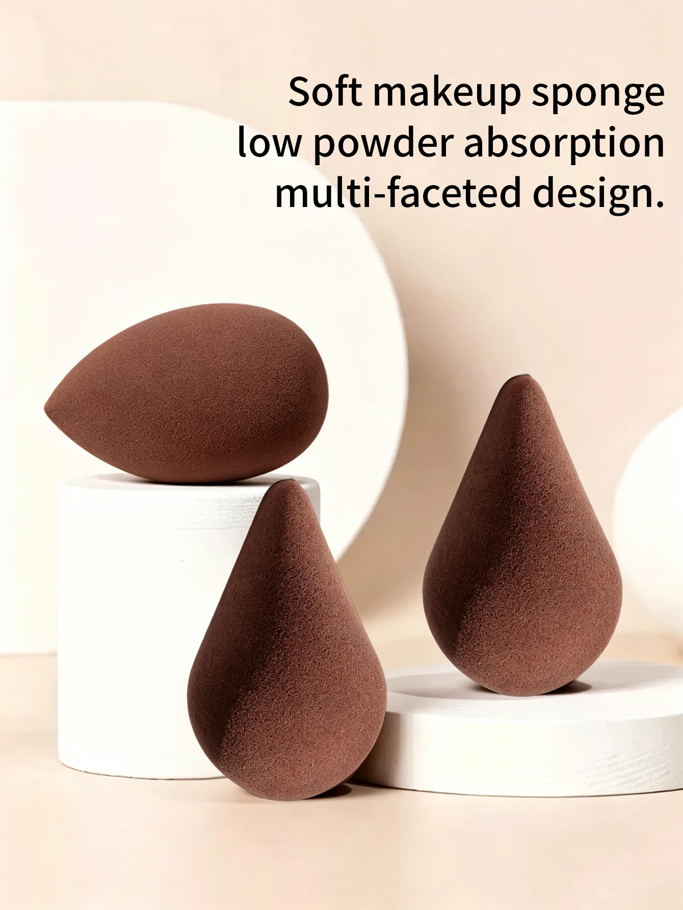 1/3/4pcs Brown  Makeup Sponge Set, Super Soft Wet & Dry Dual-Use Foundation Puff, Travel Essentials Cheap Bulk Beauty Tools