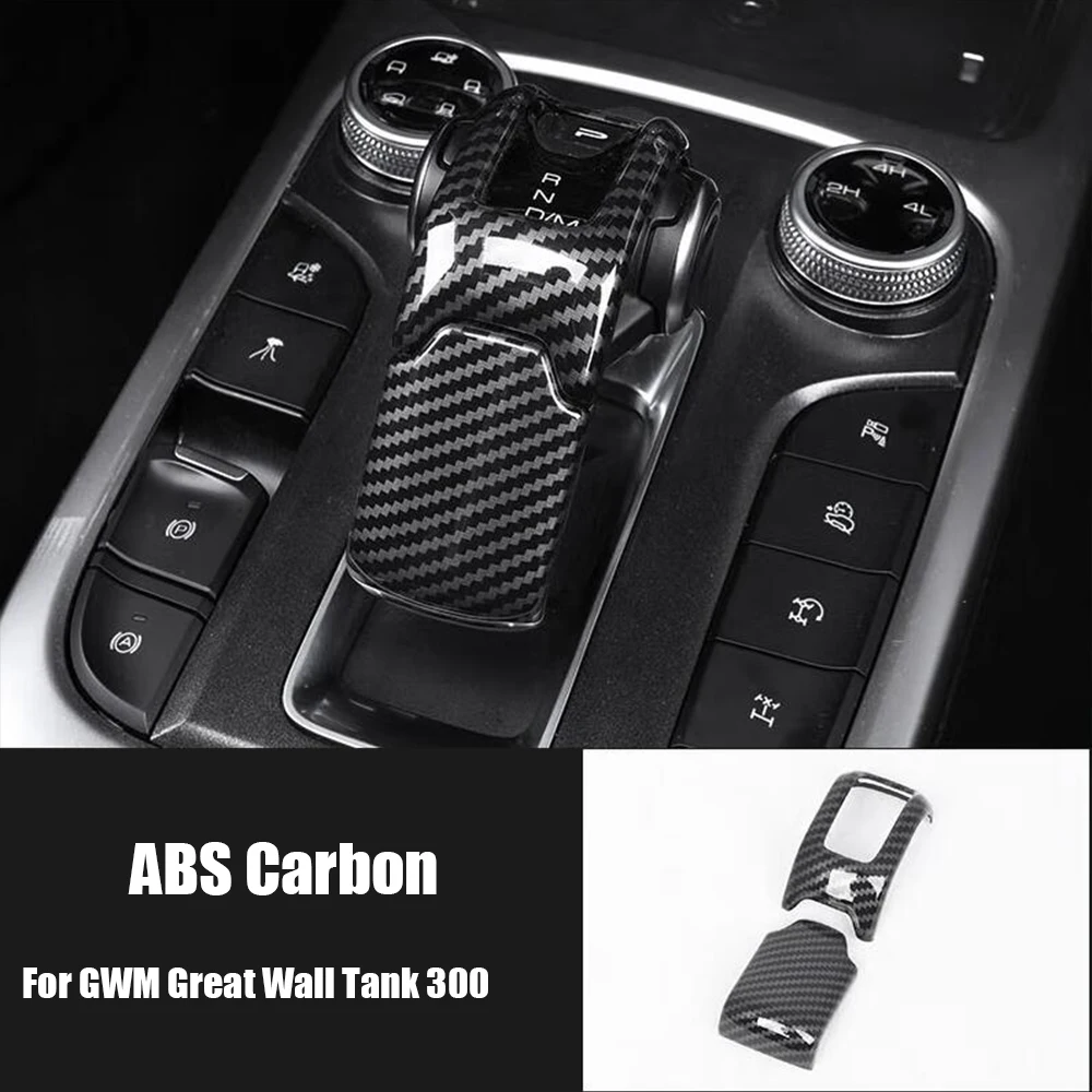 Carbon For GWM Great Wall Tank 300 2022 2023 Car gear shift knob head frame Decoration sticker Cover Trim Interior Accessories