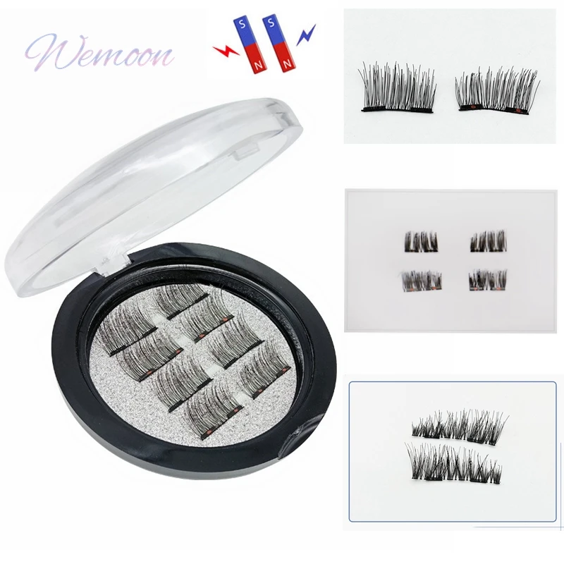 Magnetic Fake Eyelashes Handmade Glue Free Single Double Magnetic Natural Reusable Makeup Tool