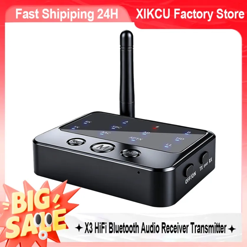 X3 Bluetooth Wireless Audio Transceiver 2-in-1 30M Transmission Distance AUX RCA Port Compatible With Most Audio Devices At Home