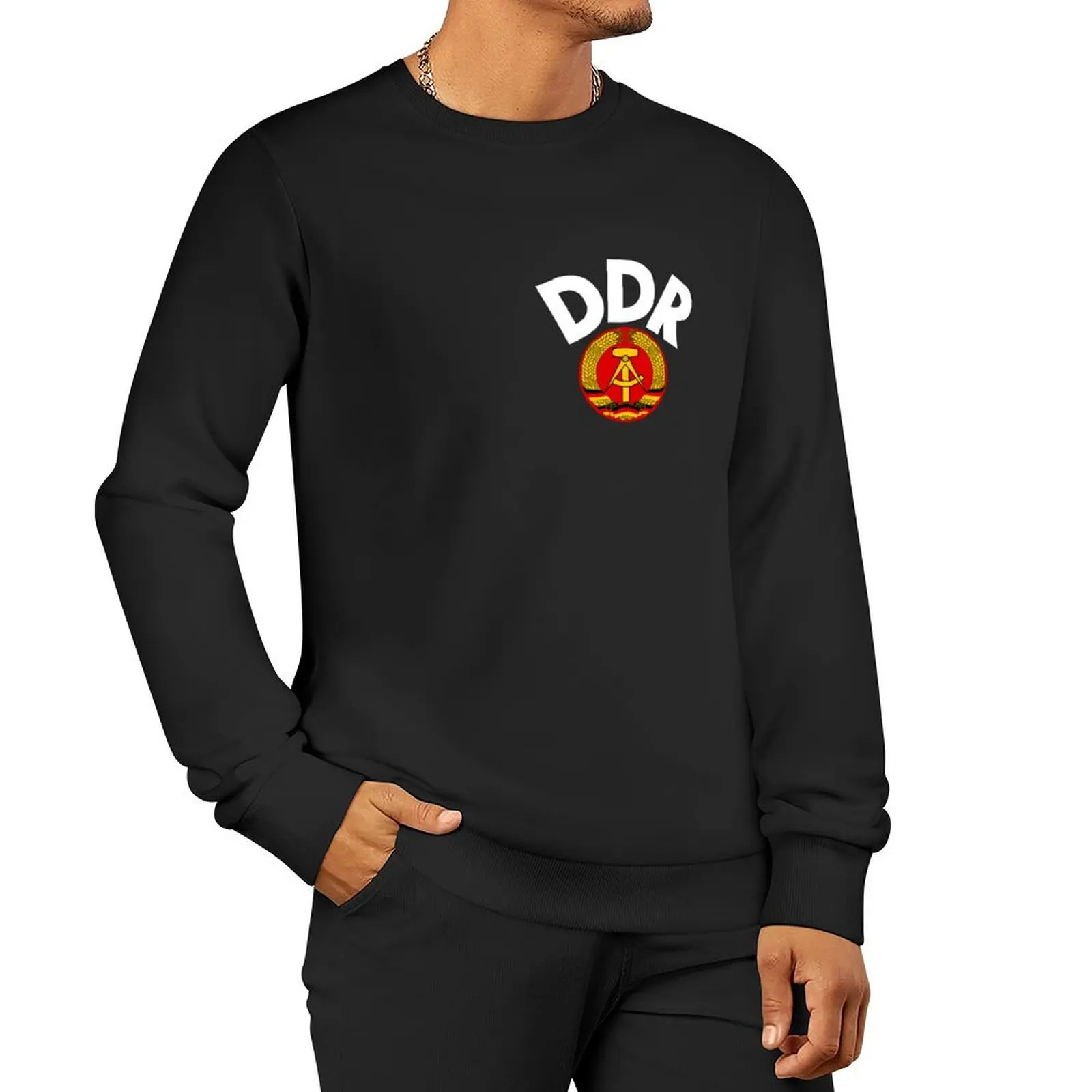 East Germany DDR Away Soccer Pullover Hoodie tracksuit korean clothes male clothes korean autumn clothes men's sweatshirt