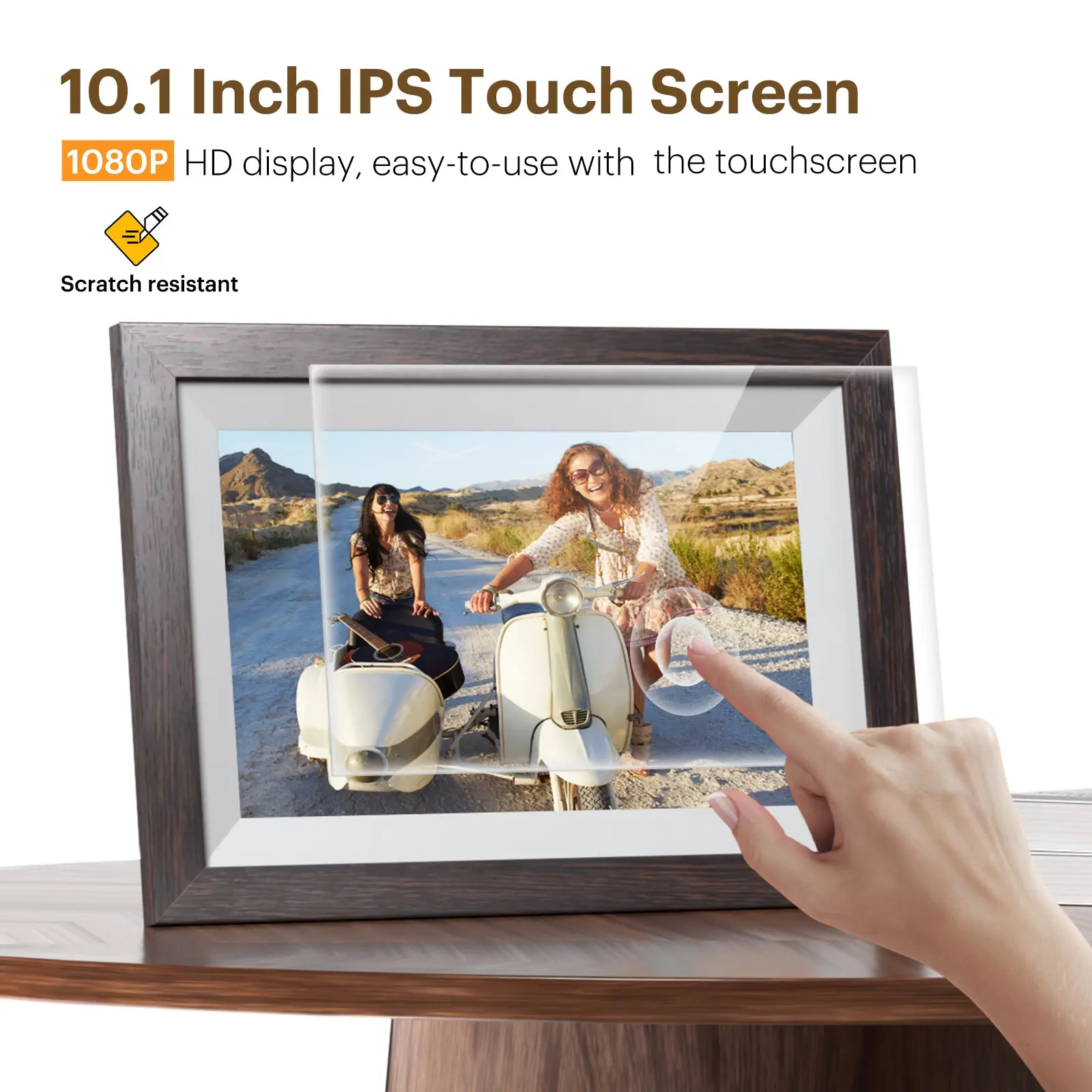 Frameo 10.1 pouces WiFi cadre Photo numérique intelligent 1280x800 IPS HD 1080PTouch écran cadre Photo numérique électronique avec 32GB de mémoire