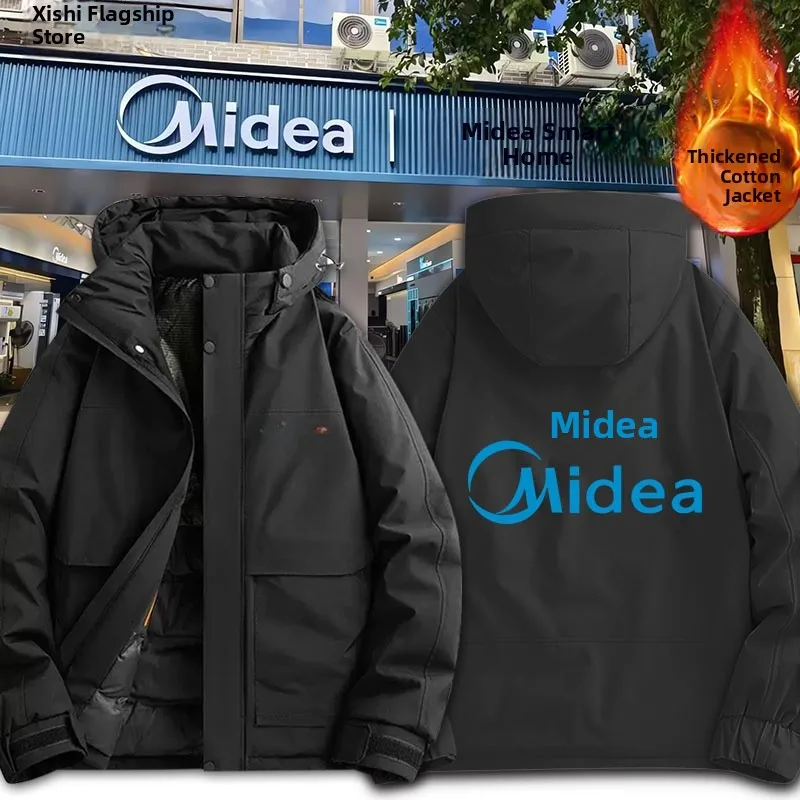 

Thiened Winter Workwear Jaet for Men And Women Rainproof Windproof Warm Cotton Clothes Removeable Collar Youth Faion