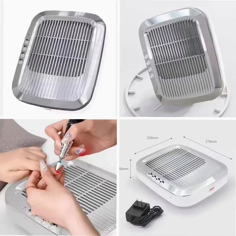 Professional Nail Dust Collector, 4000 RPM High Speed, Rechargeable & Brushless Motor for Salon Use