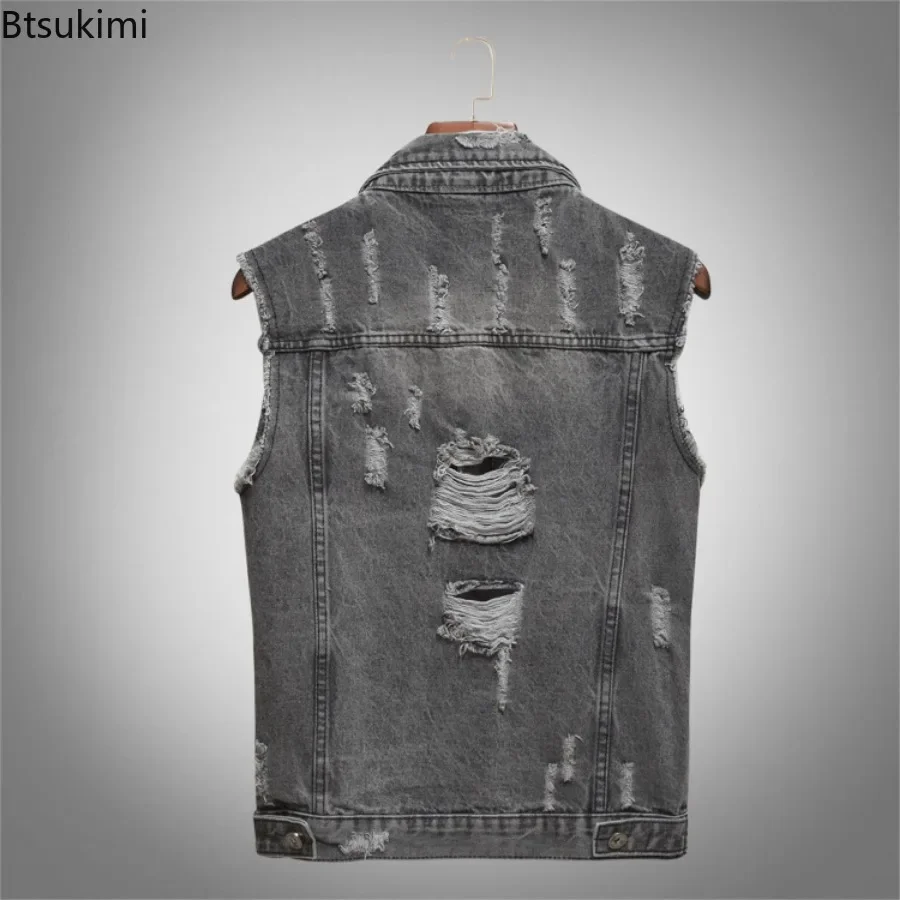 Gilet en Denim pour Homme, Beau Gilet de Moto, Mode Style Coréen, Décontracté, dehors, GlaCombin, Grande Taille 5XL, Printemps Automne 2025