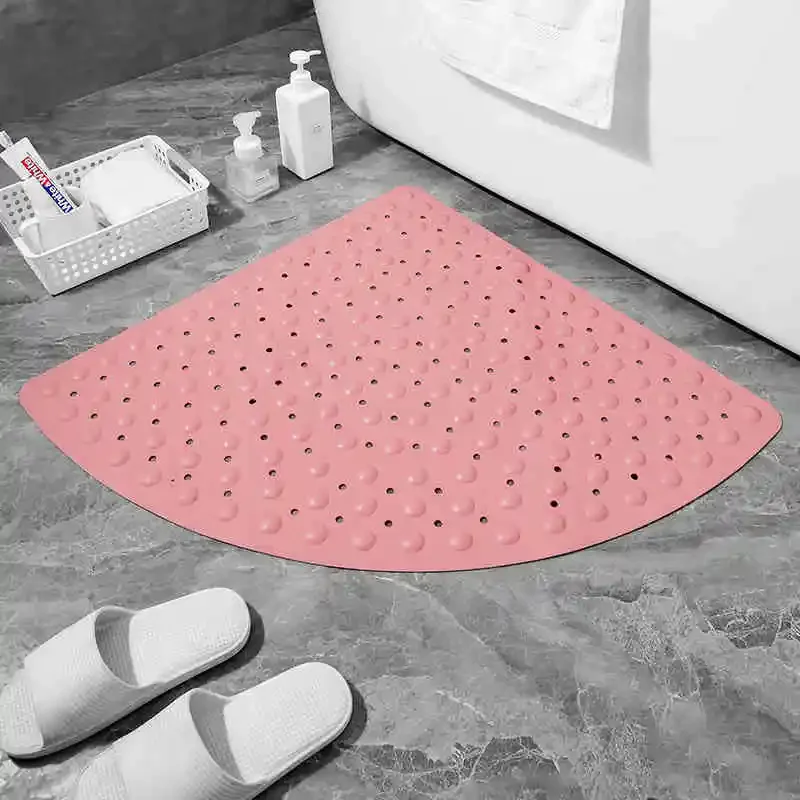

Anti-Slip Bathroom Pad with Suction Cup and Protrusion Points Foot Massage Shower Mat Fan Shaped Door Mat Funny Bath Mat