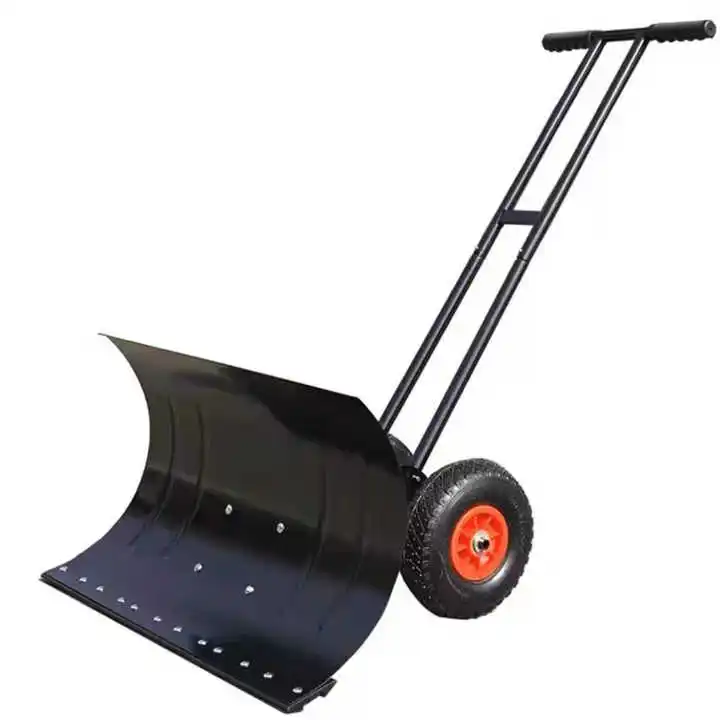 Stainless Handheld Single Garden Snow Shovel Adjustable Household Snow Shovel Hand-pushed Snow Shovel with Pneumatic Wheel