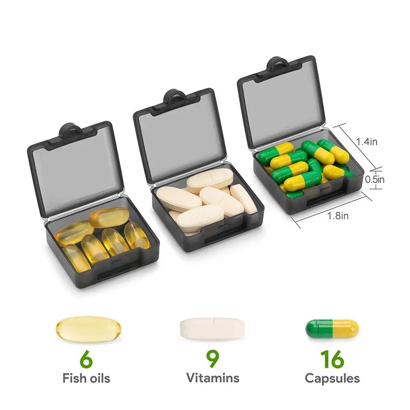 3/4/6Pcs Portable Small Pill Box Daily Mini Pill Organizer Travel Pocket Pillbox Medicine Storage Box Tablets Vitamins Container