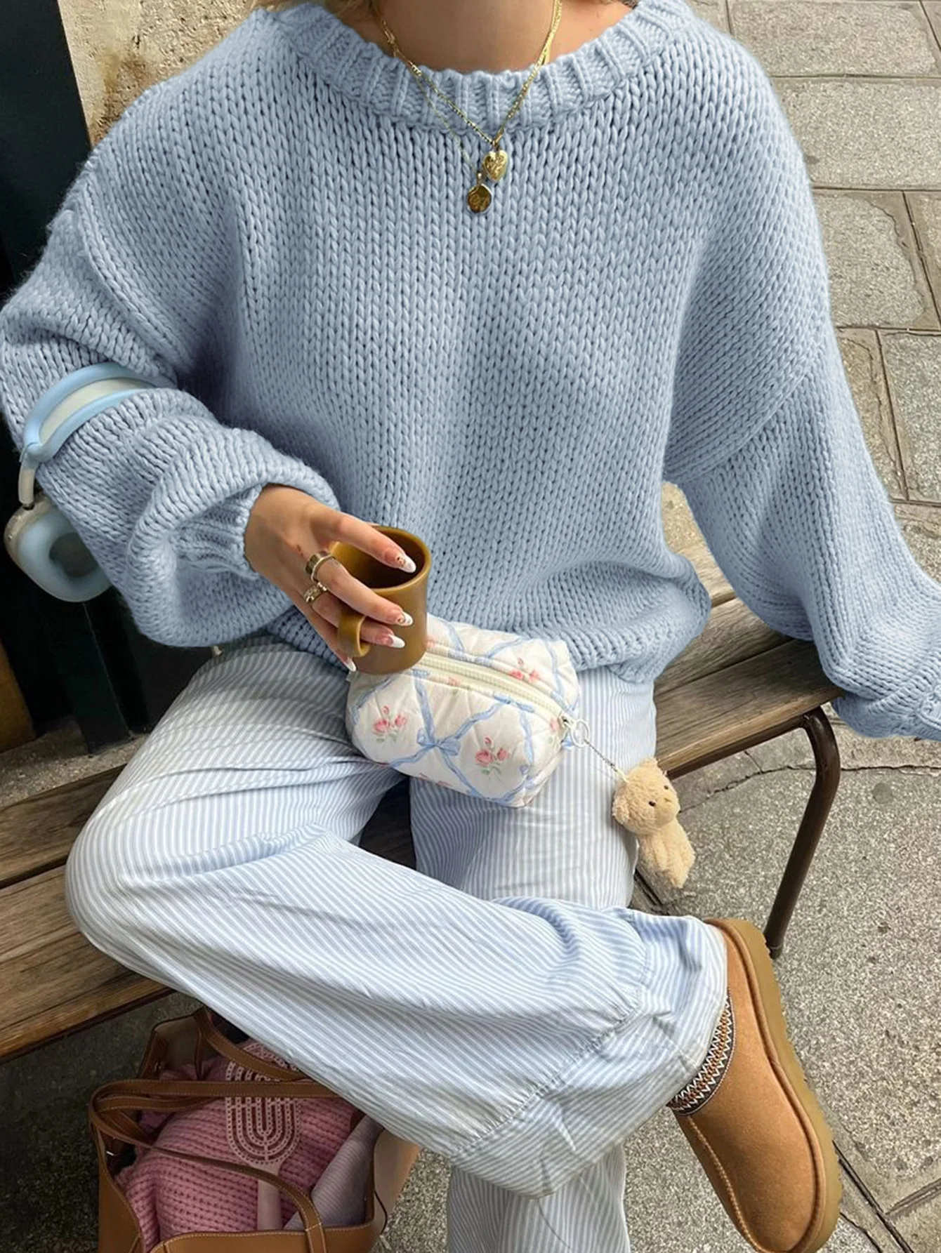 

Autumn Solid Long Sleeve Sweater Women 2025 New Round Neck Knitted Pullover Sweaters Streetwear Casual Simple Fashion Jumpers