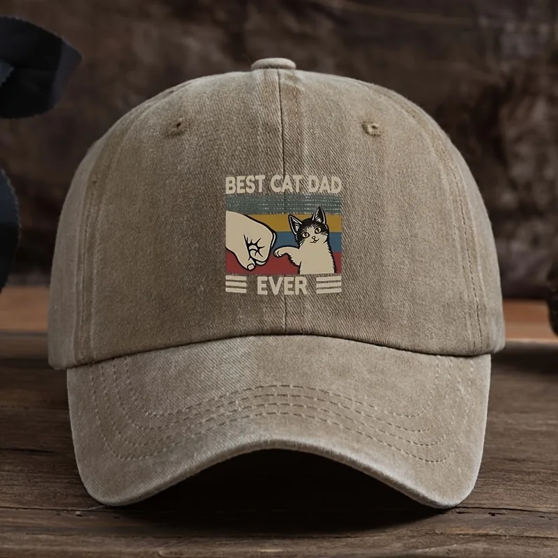 Beste Katzen-Papa-Mütze mit Krallenmuster und verstellbarem Katzenmuster-Schnallendesign, geeignet für Outdoor-Aktivitäten, Reisen, lustiges Styling