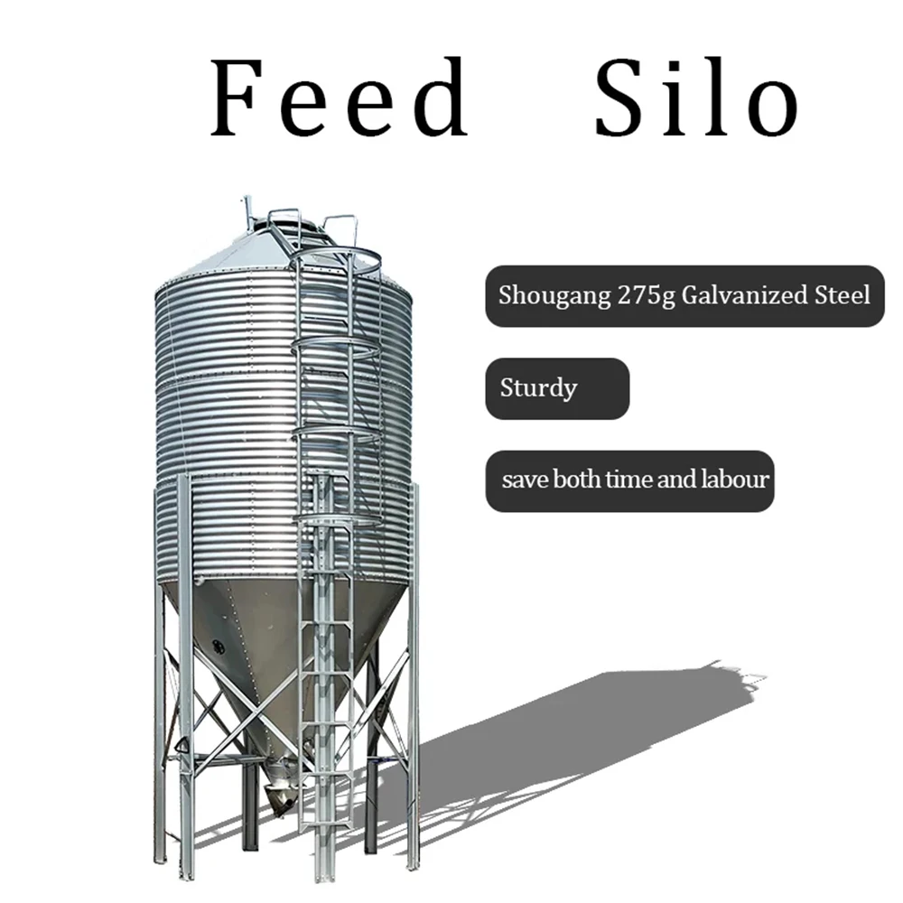 Customized 80-Ton Hot-Dip Galvanized IoT-Enabled Fully Automated Feed Storage Silo High-Capacity Feed Tower Pig Poultry Farms