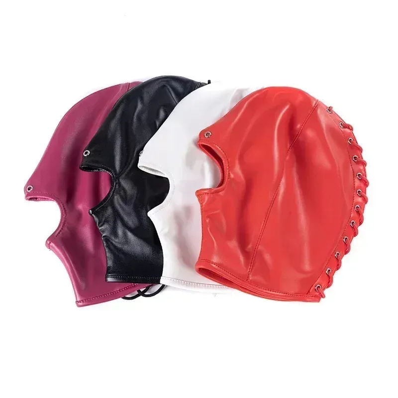 Adults Sex Games Fetish Mask Hood Bondage Gear Erotic Products for Bdsm Blindfold Flirt Sexy Costumes Cloth Open Mouth 3