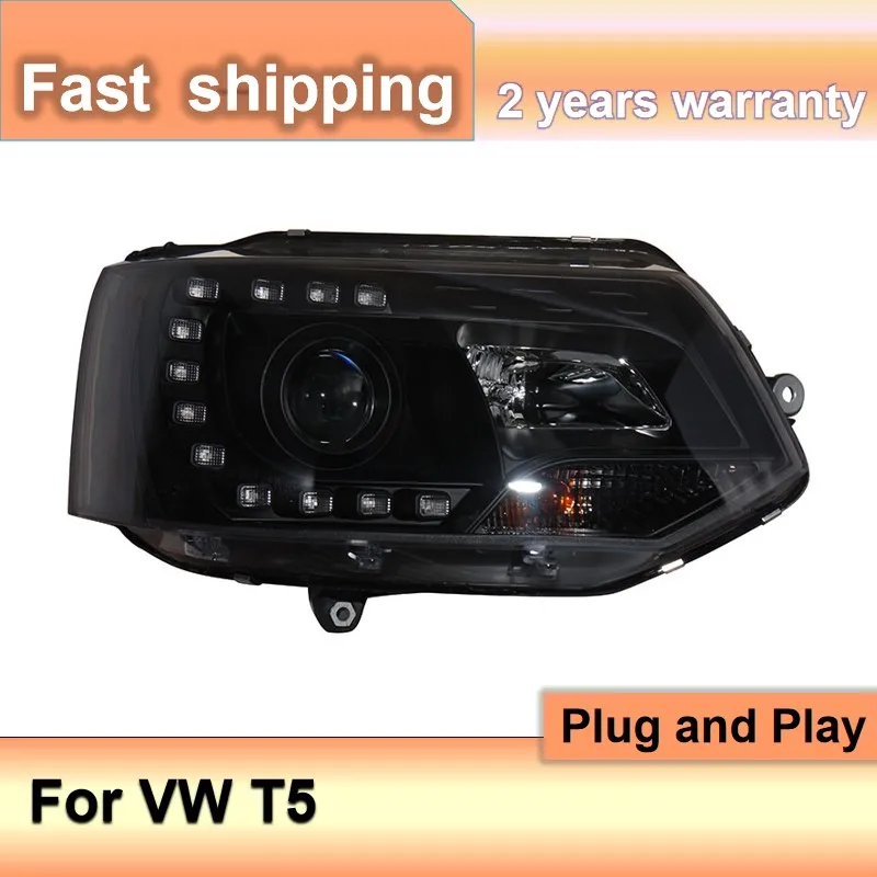 

Car Accessories for VW T5 Multivan Headlight 2010-2016 VW T5 Head Lights DRL Turn Signal Low High Beam Projector Lens