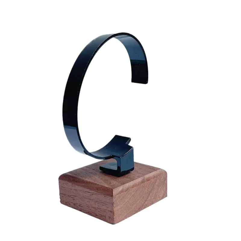1 Stück Schmuck-Organizer aus Holz, C-förmiger Uhrenhalter, Ausstellungsständer für Armbänder, Ringe, Ohrringe, Uhrenständer aus Massivholz – Detail 16