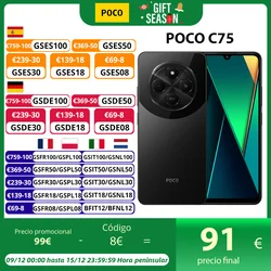 Globale Version POCO C75 Smartphone Helio G81-Ultra Immersive 6,88 „Display Massive 5160mAh (typ) Akku Clear 50MP Dual-Kamera Handy