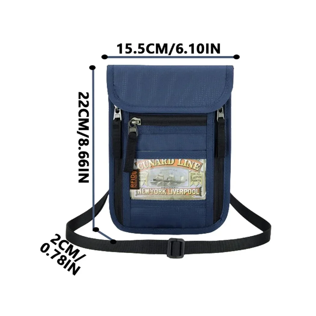 New fashionable and simple horizontal small square bag for hanging around the neck, passport ID outdoor small hanging coin bag