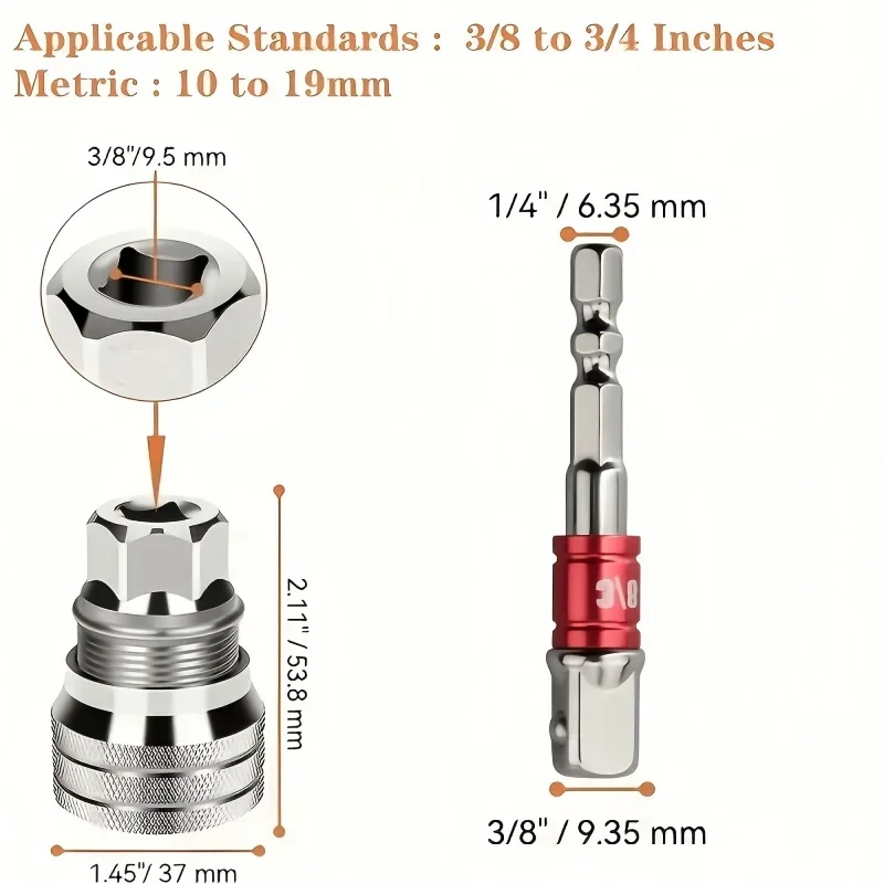 TINSOL Universeller Verstellbarer Magischer Ratschen-Steckschlüssel Multifunktionales Chrom-Vanadium-Stahl Auto-Reparatur-Handwerkzeug – Detail 4