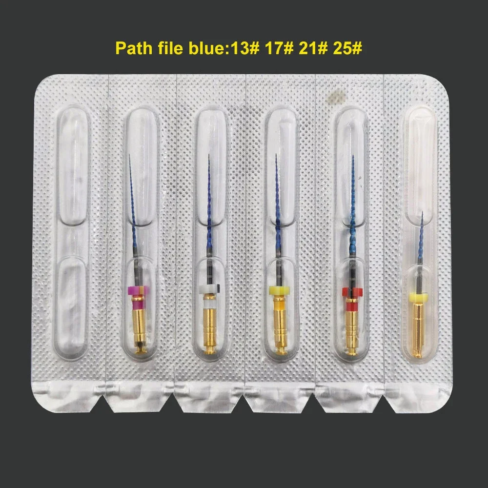 

04 Taper #17 Dental Path Blue File #13 PA Dental Rotary Files 06 Taper #21 #25 For Curved Root Canal ET Dental Endodontic Files