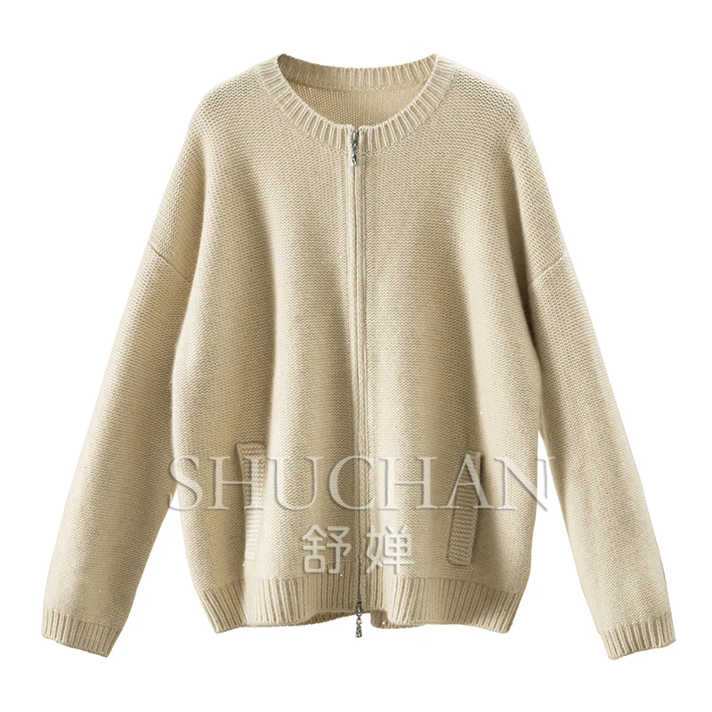 

Thicken100% Cashmere Cardigan Jacket Women Casacos De Inverno Feminino Warm Winter Sueter Mujer Sweater Women