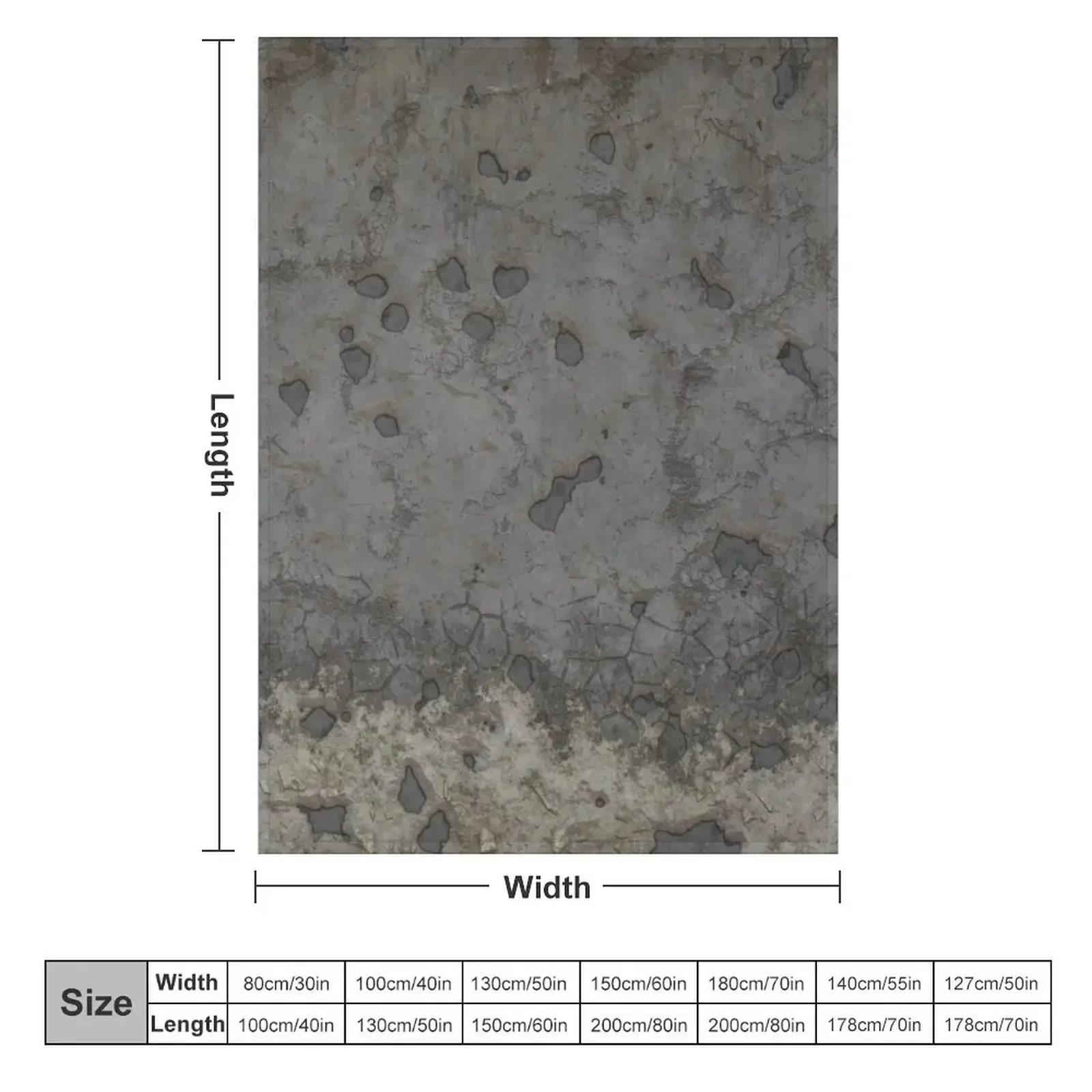 Asphalt and Concrete Battle Map for Table Top RPG Miniatures Throw Blanket Loose Flannel Fabric Heavy Cute Blankets