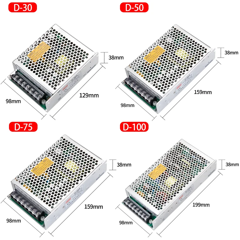 Dual Output Switching Power Supply 30W 50W 75W 100W 120W 350W 500W 10V -5v 12V -12V 15V -15V 24v -24v AC/DC Driver Transformer