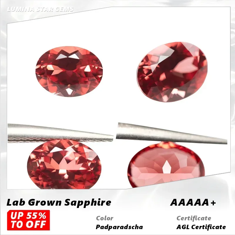 

L-Lab Grown Padparadscha Fire Lotus Oval Shape Multiple Sizes Loose Gemstone For Jewelry Diy Making With AGL Certificate