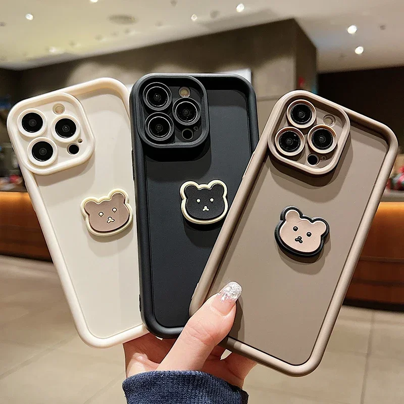 

Cute 3D Bear Phone Case For Samsung Galaxy A52 A32 A53 A13 A33 A52 A34 A15 A35 A55 A05 S24 S23 S22 S21 Ultra Plus FE Soft Cover