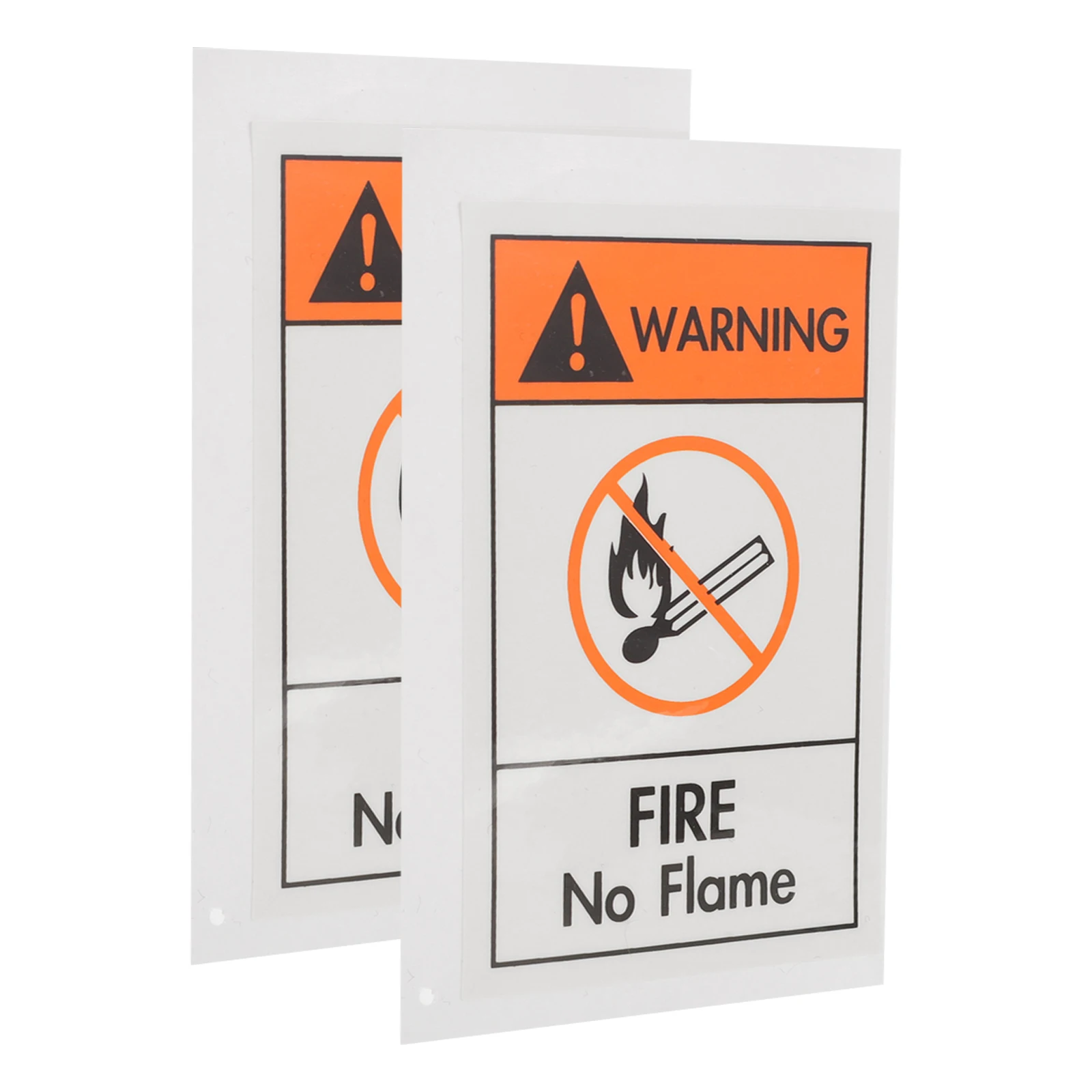 

2pcs No Open Flames Warning Sign Sticker 90x60mm Safety Decal PET Material Indoor Outdoor Traffic Safety Signs Fire Labels