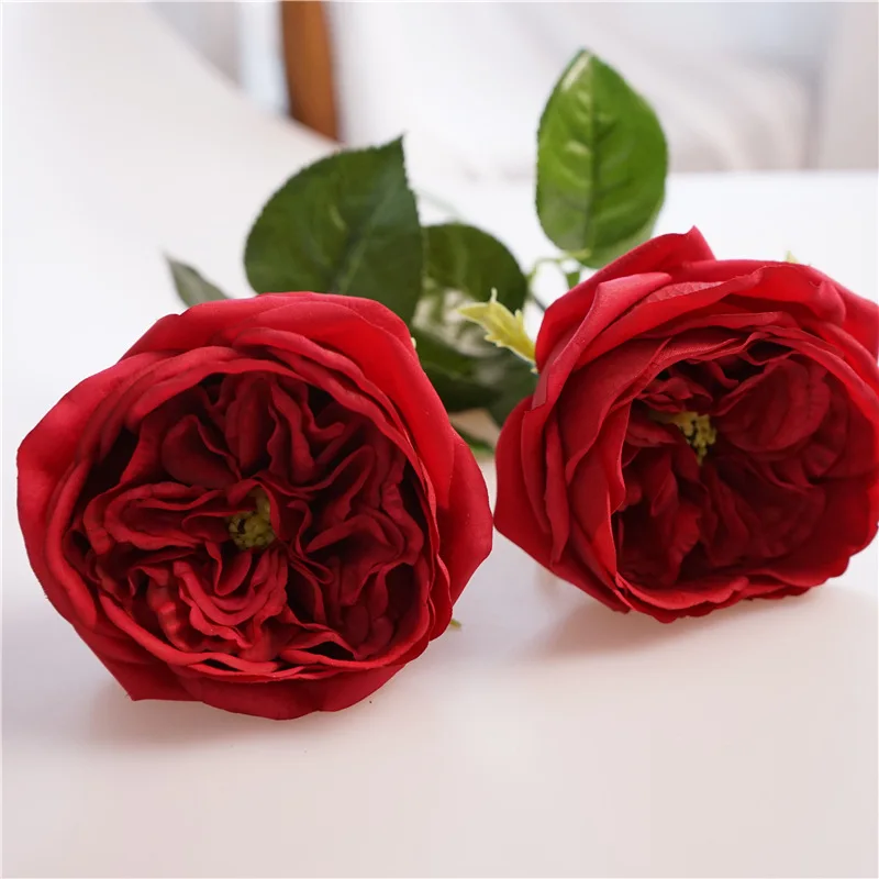5 teil/los feuchtigkeit spendende Austin Rose künstliche Blumen echte Berührung Rosen Hochzeits dekor Latex Blume Braut strauß Home Party Blumen – Detail 8