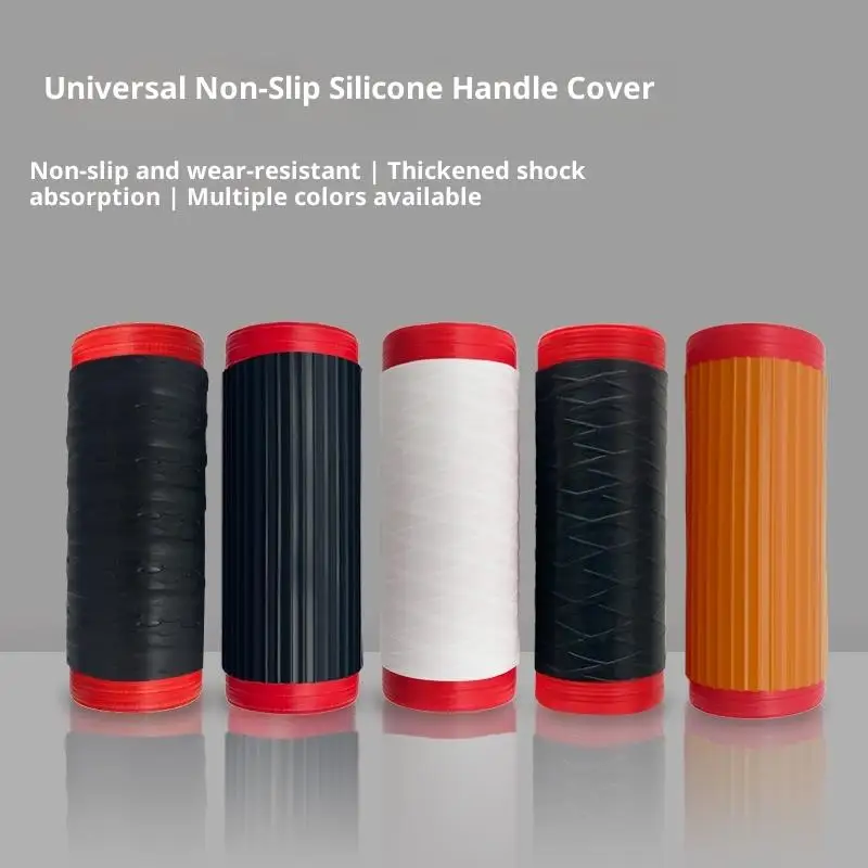 1 زوج دراجة نارية سيليكون غطاء المقود العالمي الذاتي تقلص عدم الانزلاق المضادة للاهتزاز موتو قبضة يغطي كم حامي