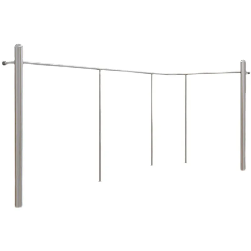 

Floor-to-ceiling stainless steel main tube Wall hanging clothes rod Women's clothing store shelf display props shelf