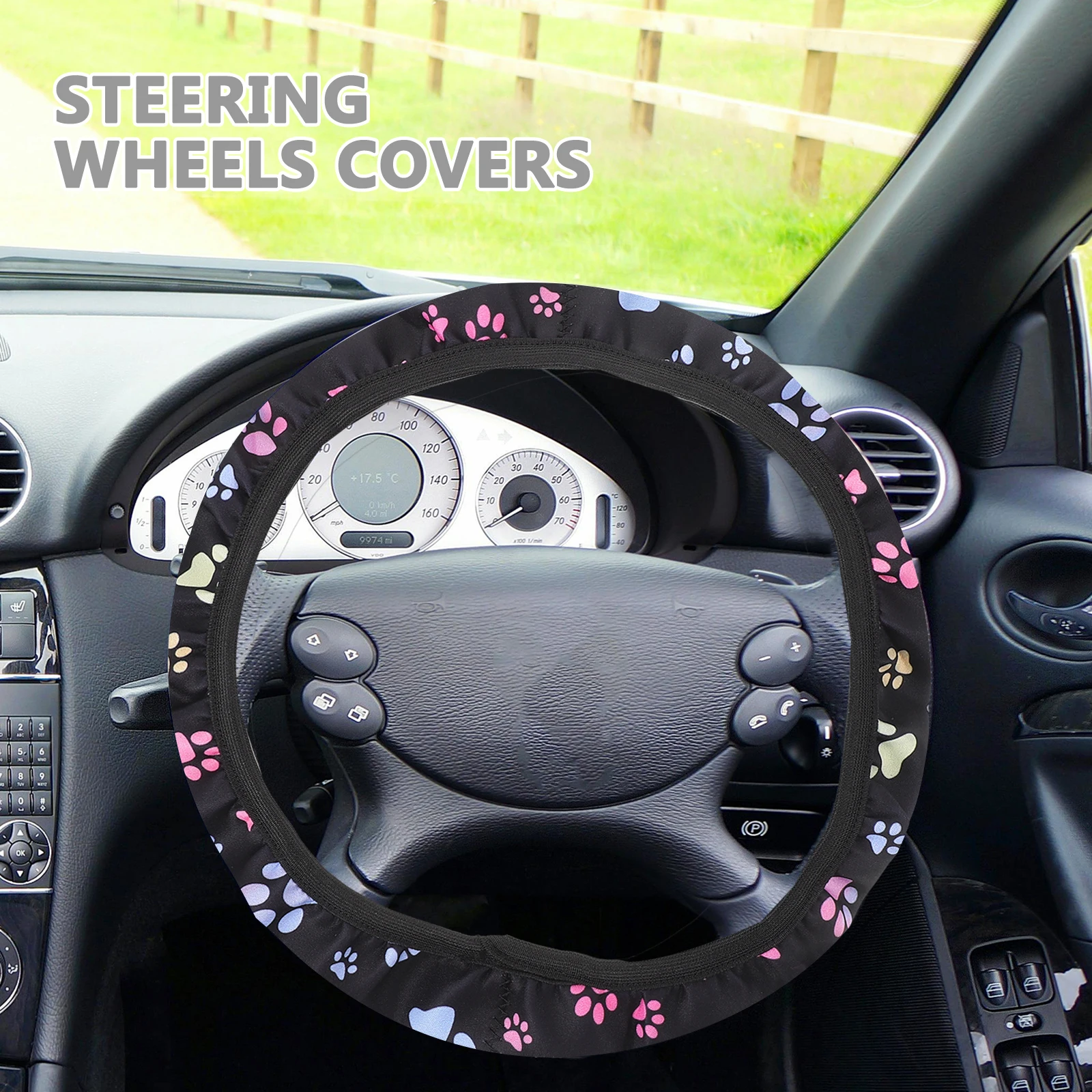 

Car Steering Wheel Cover Cute Dropshipping Cat Paw Protector Covers Aesthetic Anti-skid Interior