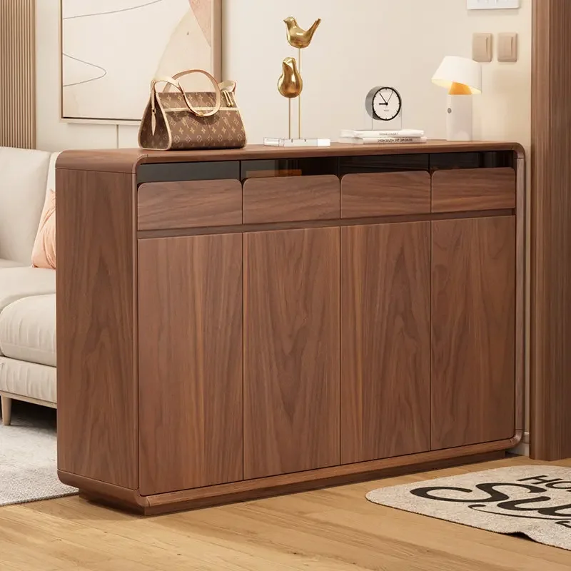 Meuble à chaussures en bois gain de place avec miroir, étagère design pour couloir, entrée, cuisine 